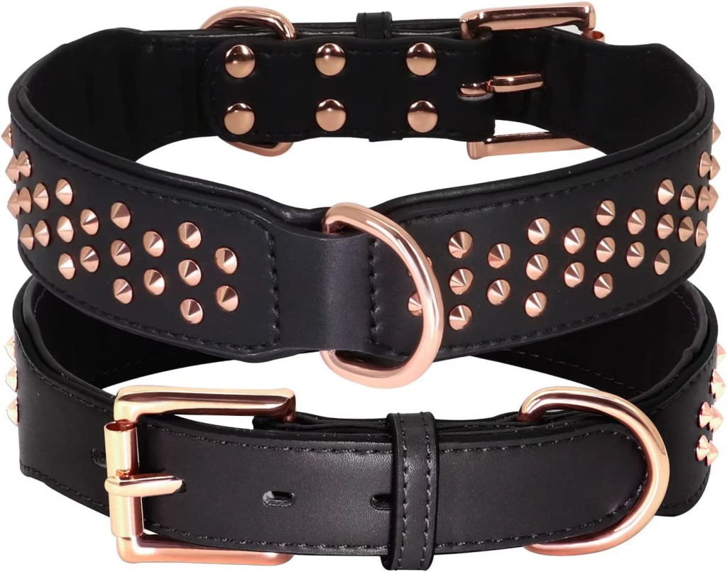 Puppy Love Collection Leather Dog Collar for Medium & Large Dogs
